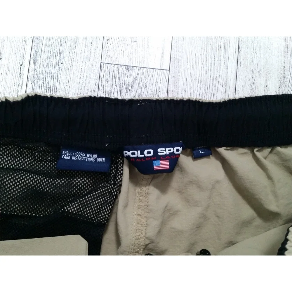 Vintage 90s Mens Ralph Lauren Polo Sport Khaki Cargo Hiking Shorts Size Large L